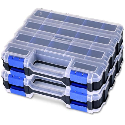 NYXOVA 2 Pack Small Parts Organizer, Hardware Organizer Box - color: Blue