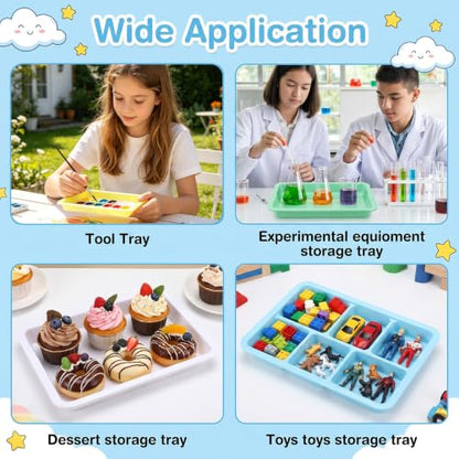 25 Pcs Plastic Art Trays (9.65 × 7.28 × 0.98 in, 5 Colors
