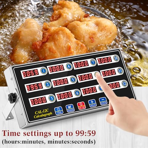 Relaxweex 1 Pack Commercial Digital Kitchen Timer for Cooking, 12 Channel - color: Black, size: 12 Chanels
