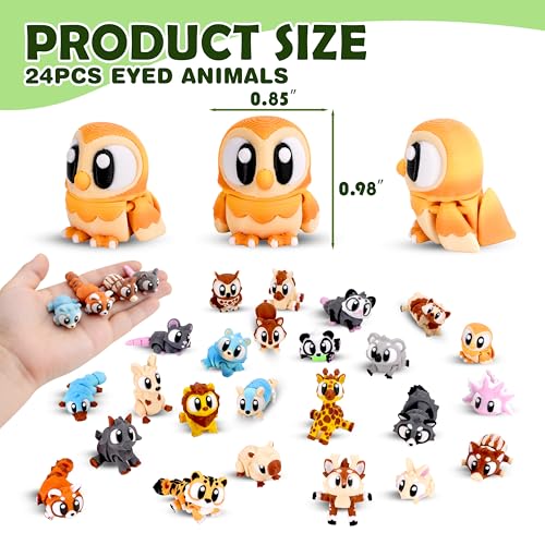 24PCS 3D Printed Animals, Multi-Color Articulated Animal Toys for Kids - style: 24P Upgrade Forest Animals