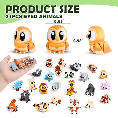 24PCS 3D Printed Animals, Multi-Color Articulated Animal Toys for Kids - style: 24P Upgrade Forest Animals