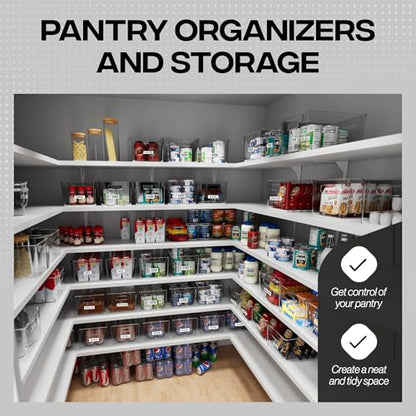 ClearSpace Clear Plastic Storage Bins – Pantry Organizers & Storage Containers, Cabinet Organizer - Home Organization Must Haves for Kitchen, Laundry Room, Office, Closet, Garage & Freezer - size: 2 Pack