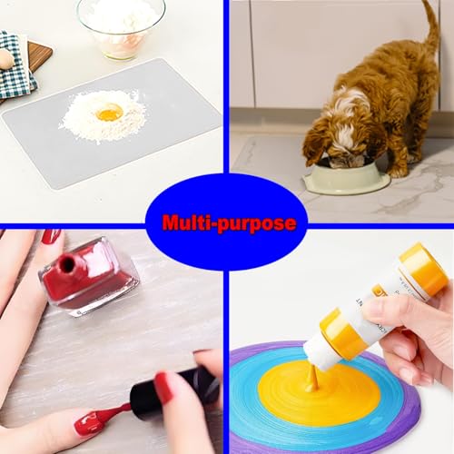 36” x 24”Silicone mat, Large Silicone Heat-Resistant mat, Kitchen countertop Non-Slip mat, Craft Table placemat.(Translucent) - size: 36" x 24" Translucent