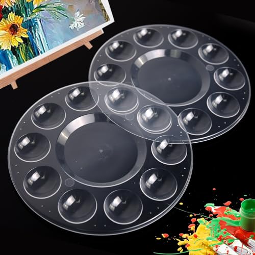 Paint Tray Palette,60pcs Paint Trays for Kids,Plastic Paint Pallet or Pupils to Painting,DIY Craft,Play Party at Home,Kindergarten or School(Clear) - size: 60pcs clear