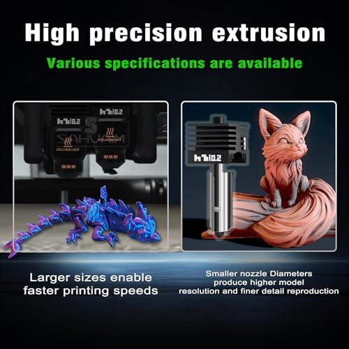4Pack 0.2/0.4/0.6/0.8MM H2 Series/X2D/P2S Hotend for Bambu Lab H2D/H2S/H2C Combo/X2D/P2S 3D Printer, High Temperature Quick Swap Hardened Steel Nozzle Replacement 3D Printer Extruder - style: 4PCS 0.2/0.4/0.6/0.8MM Hotends
