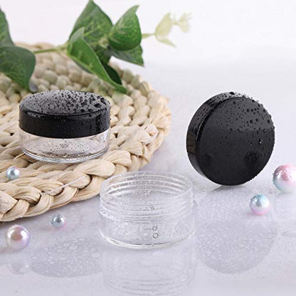 100 Count 10g Small Sample Containers with Lids Plastic Jar Cosmetic Jars Empty Makeup Jars Lip Balm Containers - Black - color: Black, size: 10g (100 Count)