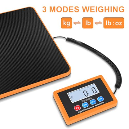 Fuzion Shipping Scale, 440LB x 10g Accurate Digital Postal Scale, Hold/Tare - color: Black&Orange
