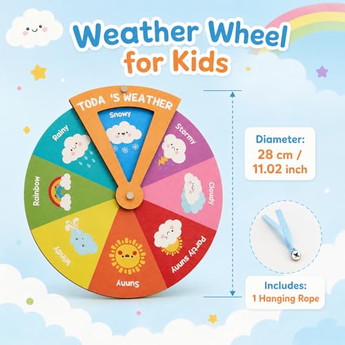 Weather Wheel Back to Decorations Colorful Weather Chart for and Activities Wooden s for First Day of Office Home Decor