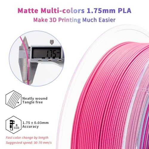 ZIRO 3D Printer Filament, Fast Color Change PLA 1KG Spool, Dreamy Dusk - color: Dreamy Dusk(matte)