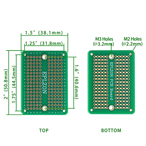 Solderable Breadboard PCB Board Gold-Plated Solder Breadboard for DIY Electronics Projects Apply to Arduino Soldering Projects 3.5"x2.05" (5 Pack + 2 Mini Board, Green) - color: Green