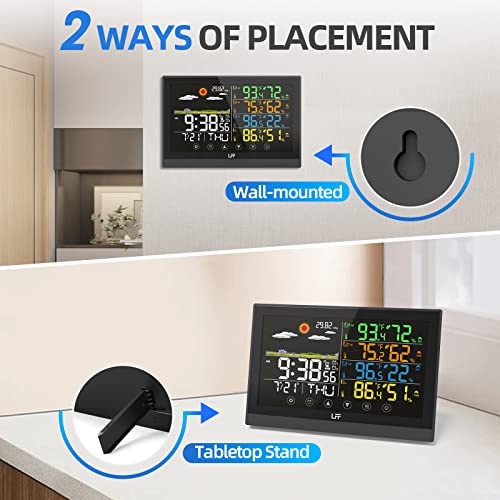 LFF Weather Station, Indoor Outdoor Weather Station Wireless with 3 Sensors