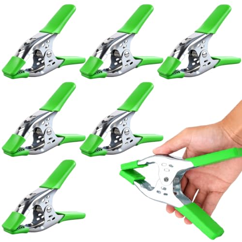 6-Piece 8-inch Heavy Duty Spring Clamp, Large Spring Clamps for Woodworking, Metal Clips 3.4-inch Jaw Opening Clamps for Backdrop, Pool Cover, Photography - size: 8inch 6-Piece