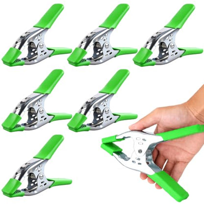 6-Piece 8-inch Heavy Duty Spring Clamp, Large Spring Clamps for Woodworking, Metal Clips 3.4-inch Jaw Opening Clamps for Backdrop, Pool Cover, Photography - size: 8inch 6-Piece
