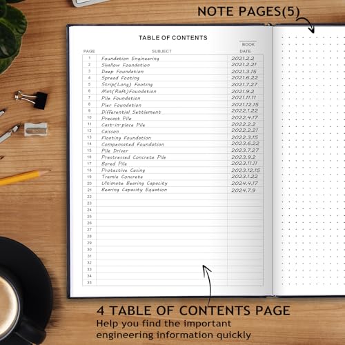 JUBTIC Engineering Notebook for Project Organization, 8.5" x 11" - color: Black