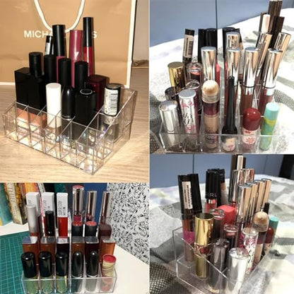 Tecbeauty Lipstick Holder, 24 Slots Clear Lipstick Organizer Acrylic Lipgloss Storage Display, Small - color: Lipstick Organizer - 24 slots