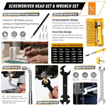 70 PCS 3D Printer Tool Kit, 3D Printer Accessories & Cleaning Kit