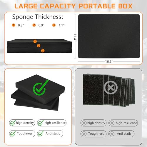17 Inch Hard Carrying Storage Case - size: Inner：16.5''X 11.5''X 5.5''