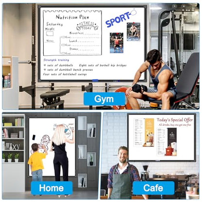 H-Qprobd 48"x30" Magnetic White Board Dry Erase Wall Mount Whiteboard - Office Home Classrooms White Board Hanging Writing Board with Black Aluminum Frame - size: 48"W x 30"H
