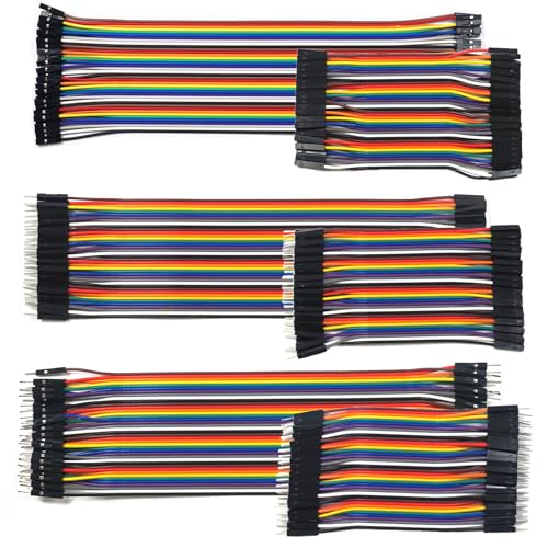 240 Pcs Breadboard Jumper Wires, 4+8 inches M(Male) to F(Female), M to M, F to F, Wire Cables Kit Compatible for Arduino Projects and Raspberry Pi