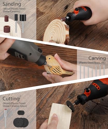 HARDELL 287Pcs Rotary Accessory Kit w/ 1/8" Shanks, for Cutting & Polishing
