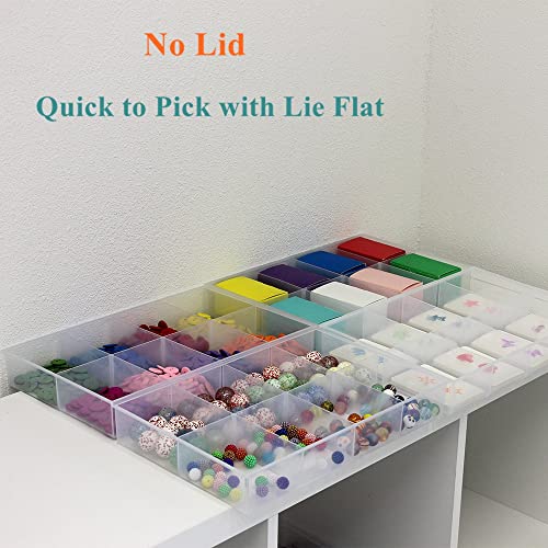 2 Pack Fixed 8 Grids Clear Plastic Organizer Sorting Tray - size: Fixed 8 Grids