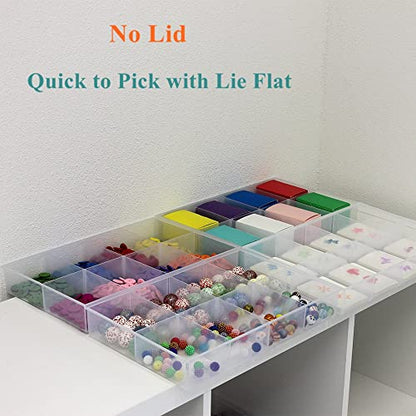 2 Pack Fixed 8 Grids Clear Plastic Organizer Sorting Tray - size: Fixed 8 Grids