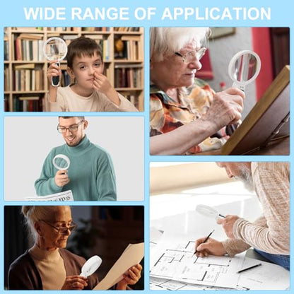 Rongon Magnifying Glass with Light Handheld Magnifier（5X） - size: 1 Lens (5X)