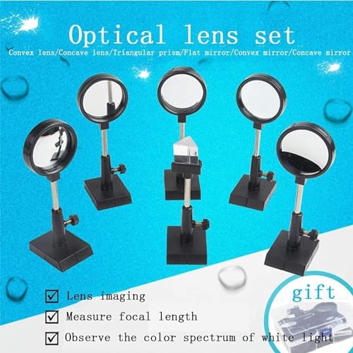 Physics Optics Experiment Kit – Includes Prisms, Lenses & Mirrors for Light Reflection/Refraction Studies, STEM Educational Set