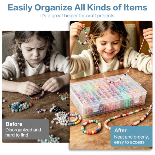 Bead Organizer Box, 36-Pcs Mini Clear Bead Storage with Lid, 1 Pack - color: 1 Pack
