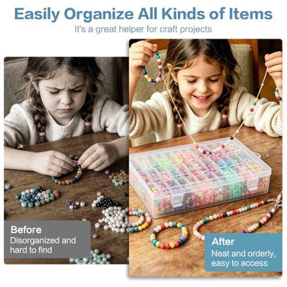 Bead Organizer Box, 36-Pcs Mini Clear Bead Storage with Lid, 1 Pack - color: 1 Pack