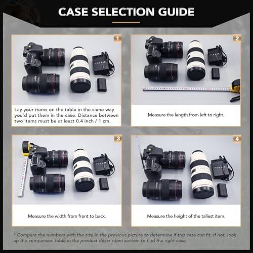 Lykus HC-2510 Waterproof Hard Case with Foam, Inner Size 8.66*6.69*3.11in - color: Black, size: HC-2510