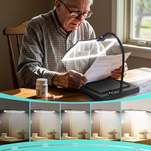 Magnifying Glass with Light and Stand 50 Ultra-Bright LEDs Black - color: Black