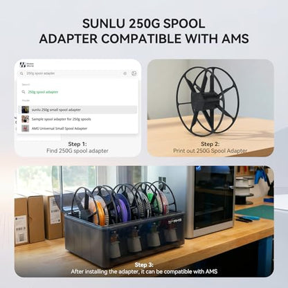 SUNLU 250g Filament Bundle 1.75mm, Multicolor 3D Printer Filament - color: Petg Spool-black+white+grey+red+ Klein Blue+green+yellow+sunny Orange+coffee Brown+beige+olive Green+oak+lavender Purple+cyan+bone White+magenta
