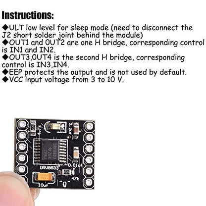 KOOBOOK 5Pcs DRV8833 DC Gear Motor Drive Controller 1.5A Dual H Bridge - color: 5PCS