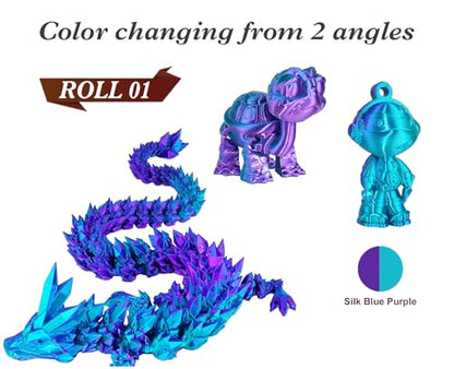 LOVOON Silk PLA Filament 1.75mm, 2KG Bundle 3D Printer Filament, 3D Printing Filament Shiny Change by Angle, Dual Color Black/Red and Blue/Purple, 1KG X 2 Spools - color: Black/Red+blue/Purple, size: 2 kg