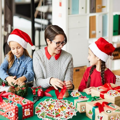 300Pcs Christmas Foam Stickers, Cute Self-Adhesive Xmas Stickers Foam Santa Claus Gingerbread Man Reindeer Sticker Decorations for Home Office School Classroom DIY Art Craft Party Supplies - style: Christmas