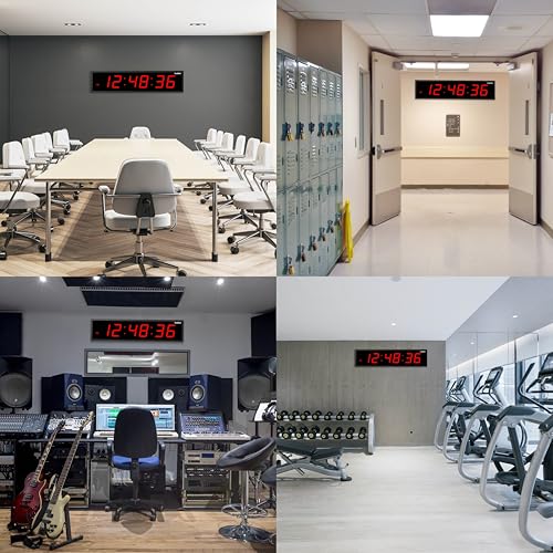 Ivation Oversized Digital Wall Clock with Large LED Display & Timer, 60" - color: Red, size: 60" Inch