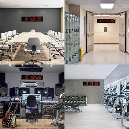 Ivation Oversized Digital Wall Clock with Large LED Display & Timer, 60" - color: Red, size: 60" Inch