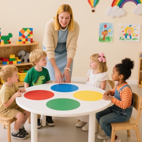 PinCute 10 Pack Dry Erase Dots Circles Whiteboard Sticker for Spots Tables - color: Classic Colors