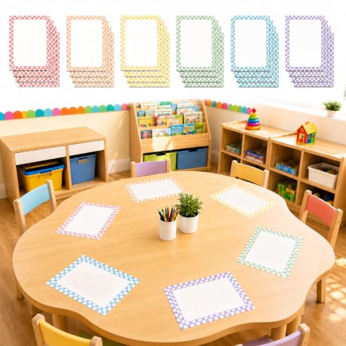 Cinrobiye 24 Pcs Dry Erase Stickers for Classroom Tables, Reusable Writable Decals with 2 Scrapers, Waterproof Dry Erase Spots for Desks, Whiteboards, Walls, Teacher Classroom School Supplies - color: Pastel