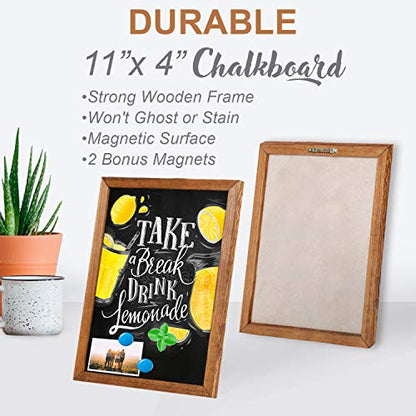 Besso Premium 11x14 Small Chalkboard Sign - Rustic Pine Wood Frame - Magnetic Blackboard Sign That Cleans Easily