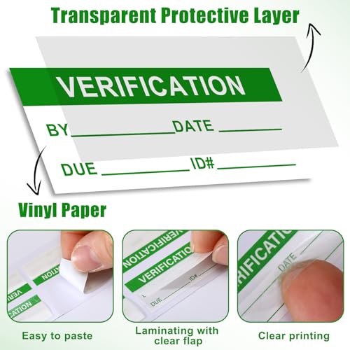 210 Pcs Verification Labels, 1.5" x 0.625", Clear Flap - style: Clear Flap
