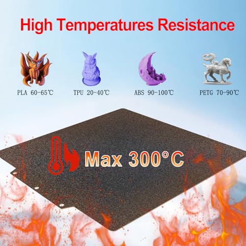 Black PEI Build Plate for Adventurer AD5X/5M/5M Pro, Textured PEI Spring Steel Flexible Platform Heated Bed for Neptune 3 Pro/4, Kobra, Ender 3/3 Pro/3S1/3v2, CR 20/CR 20 Pro, Ender 5/5 Pro - size: 235x235MM