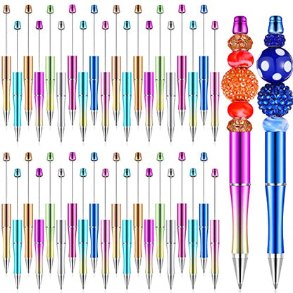 Crtiin 50 Pack Beadable Pens, Ballpoint Pens, School Supplies, Multicolor - color: Multicolor