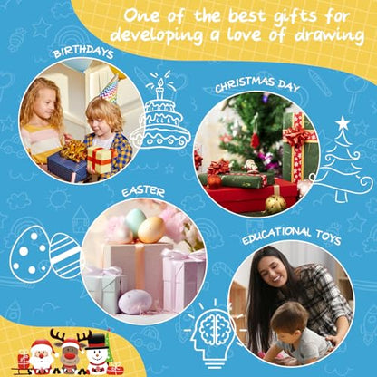 MAYESAR Magnetic Board for Kids, 1-2 Year Old Boy Gifts with Magnetic Letters and Numbers, Toddler Easel for Boy Birthday Christmas Gift (Blue) - color: Blue