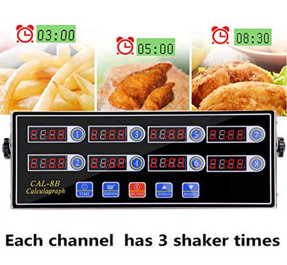 Commercial 8 Channel Kitchen Timer Digital Restaurant Timers Professional Loud Alarm Cooking Reminder