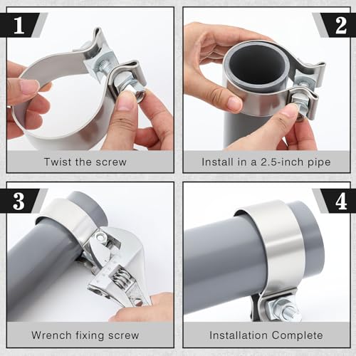 2 Pcs 2.5 Inch Muffler Clamp, 2 1/2" Narrow Band Muffler Clamp Stainless Steel for Pipes and System Repair - size: 2.5 Inch