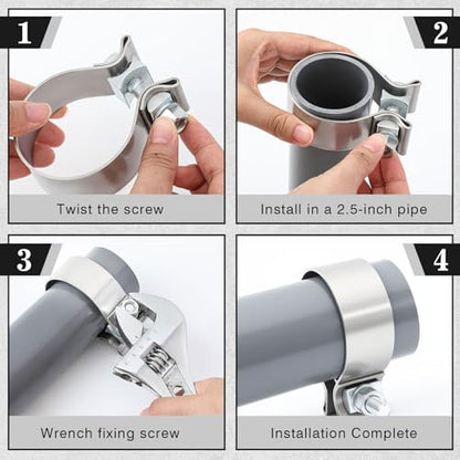 2 Pcs 2.5 Inch Muffler Clamp, 2 1/2" Narrow Band Muffler Clamp Stainless Steel for Pipes and System Repair - size: 2.5 Inch