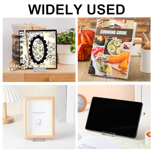 12 Pack Acrylic Book Stand for Display Adjustable, 4.2in H - size: 4.2 x 4.3 x 2.35 Inch