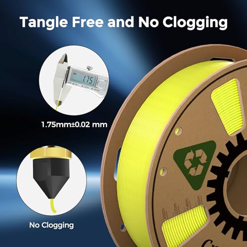 Creator Rapid PLA 3D Printer Filament 1.75mm, High Toughness, Dimensional Accuracy +/-0.02mm, High Fluidity 3D Printing Filament 1kg Spool (Neon Yellow) - color: Hs Pla Neonyellow